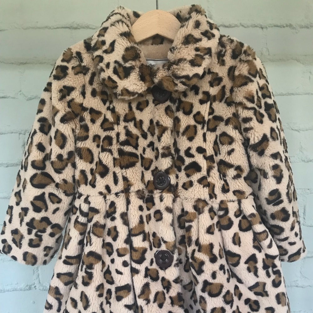 American Widgeon Leopard Print Faux Fur Coat 3T